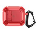 Two-tone plastic protective case with hook for Apple AirPods charging case