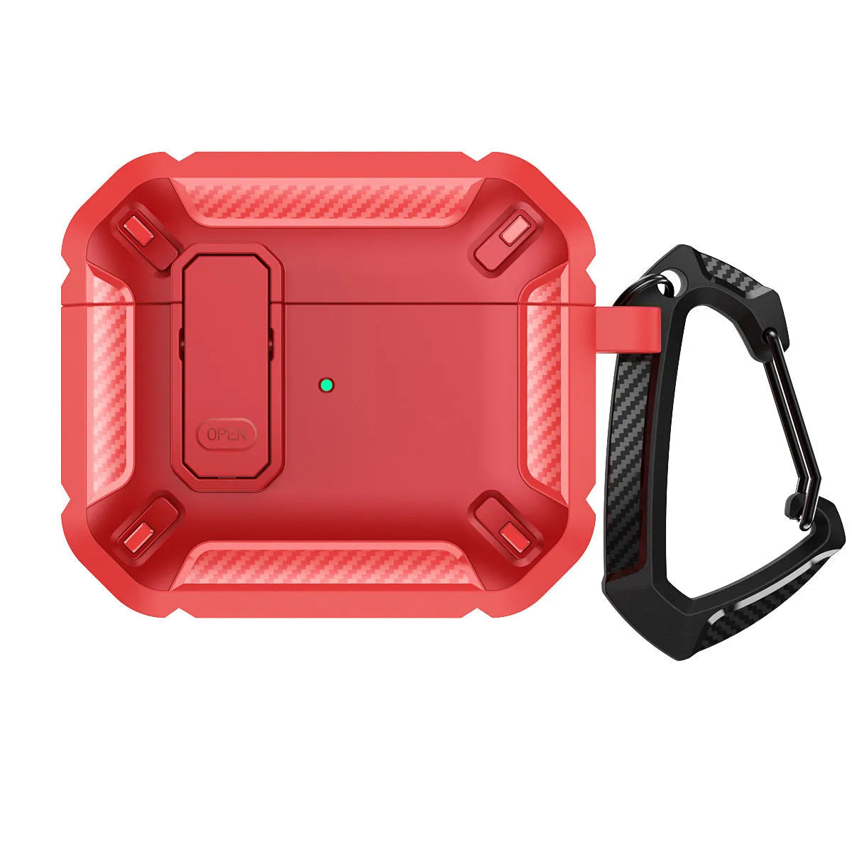 Two-tone plastic protective case with hook for Apple AirPods charging case
