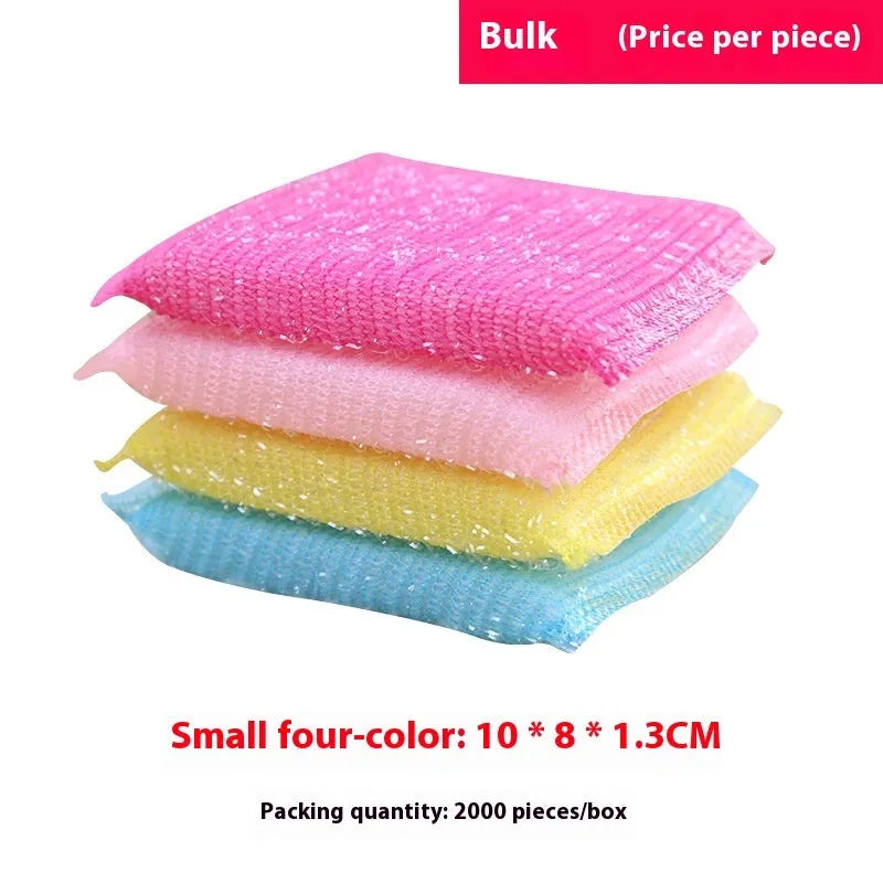 Fine stripe scrubbing mop sponge in macaron mixed colours measuring 12cm for dishwashing