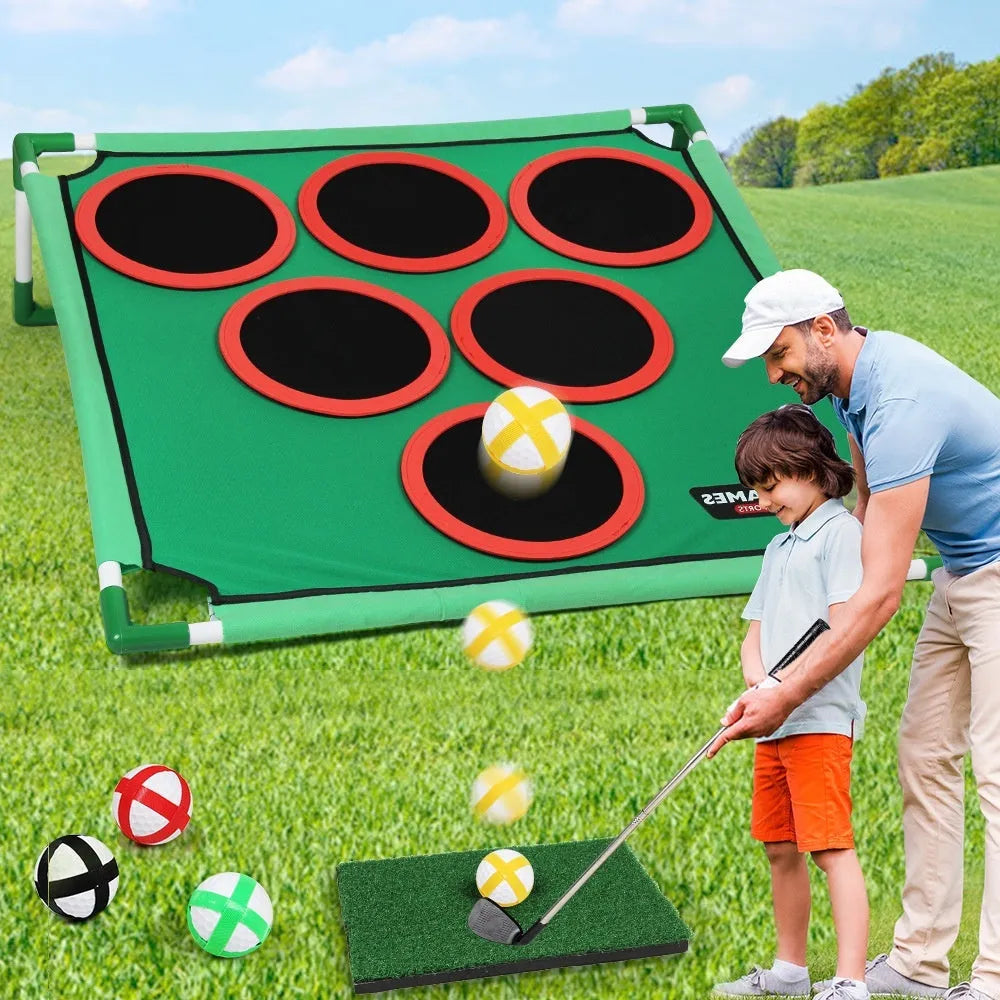 Children's plastic flannel Velcro golf target toy set with single frame option