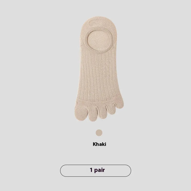 Men's five-finger invisible socks in modal fabric showing colour options