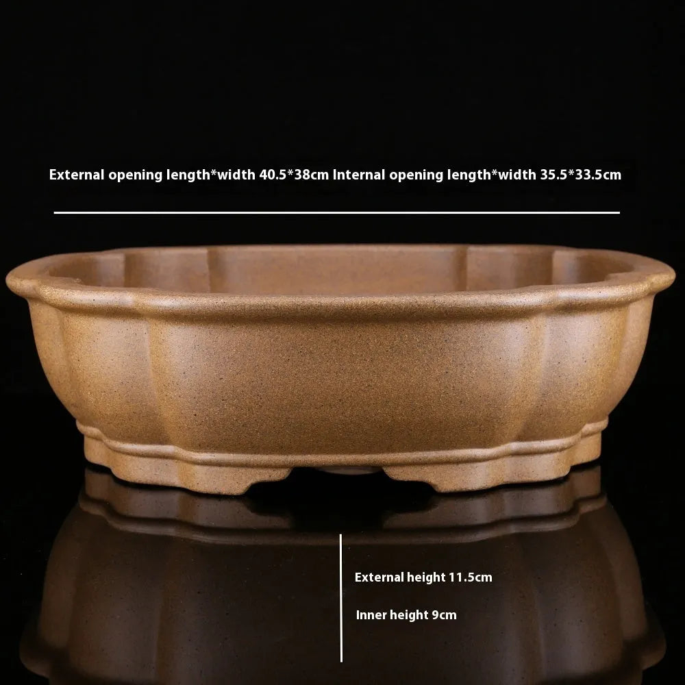 Large handmade purple sand tea basin for traditional Gongfu tea ceremonies