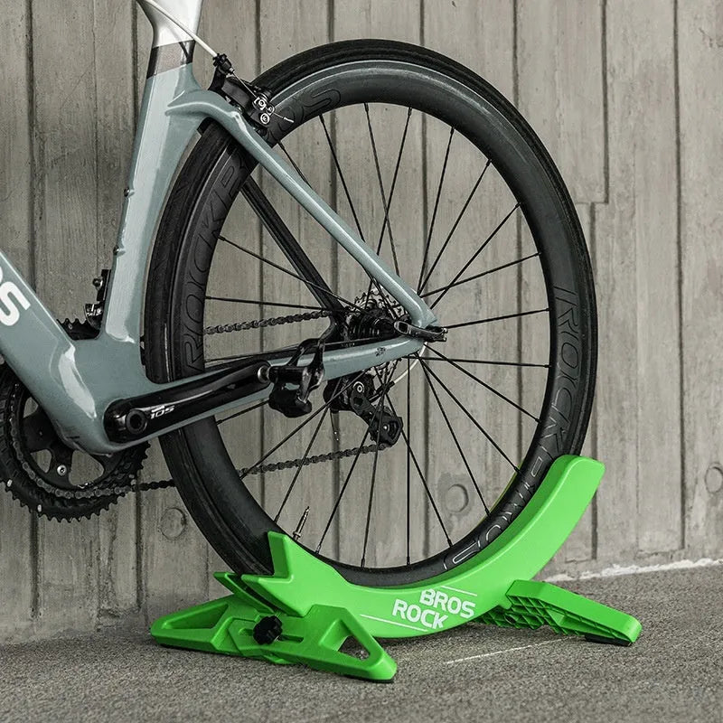 Black ABS plastic floor-standing bicycle parking rack holder for road and mountain bikes