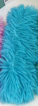 Colourful cat plush toy pillow in blue, green, pink, or white, showing soft texture and 27cm length.