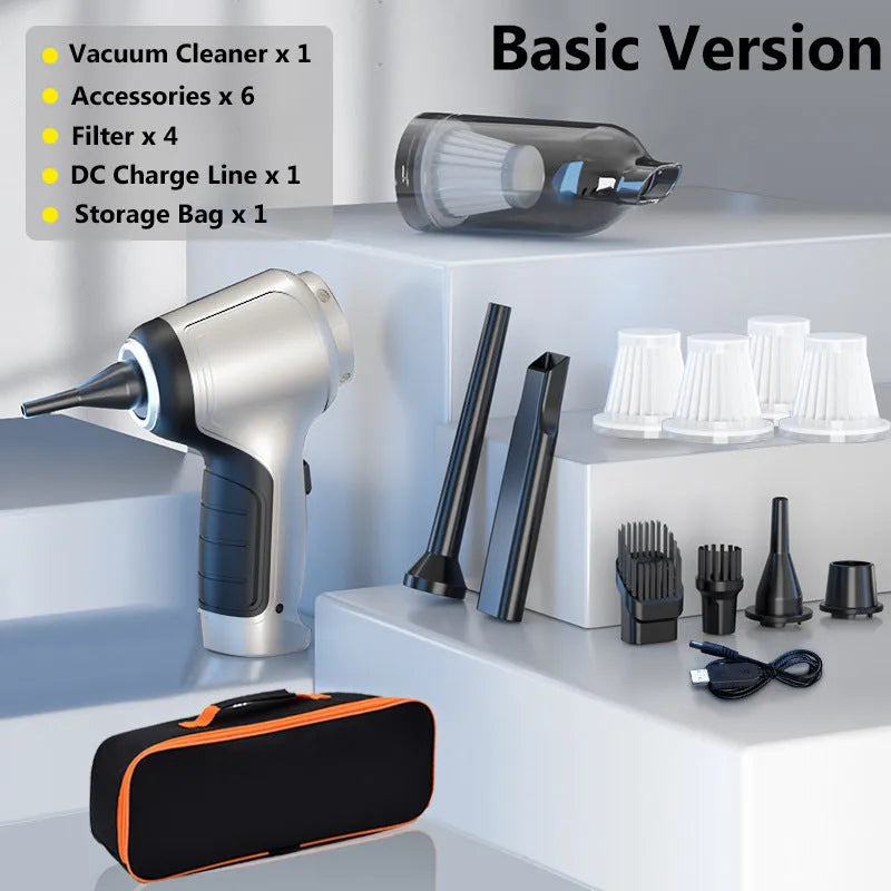 Handheld car vacuum cleaner with brushless motor and EVA storage bag