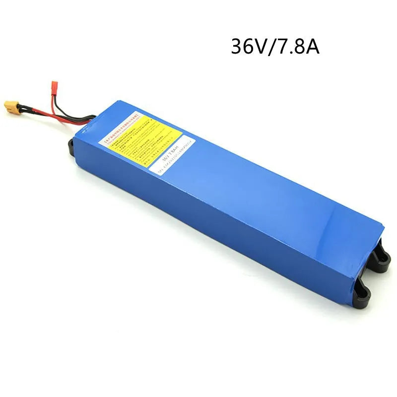 36 volt lithium battery pack for electric scooter with 6.6Ah, 7.8Ah and 10.4Ah capacity options.
