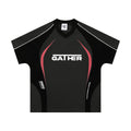 Men's loose t-shirt with colour matching letters print in black or apricot colours