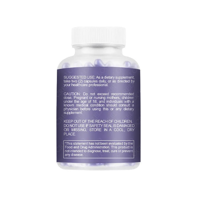 Bottle of 60 vaginal herbal capsules for adult women's intimate care