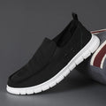 Men's colour matching leather shoes with round toe and elastic band closure in multiple colour options