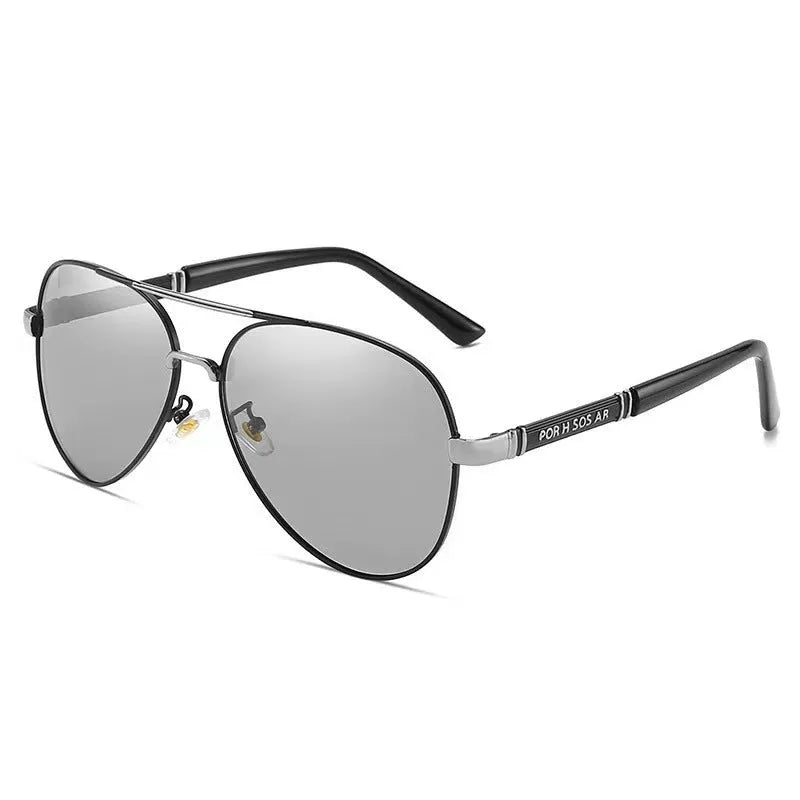 Men's metal frame polarised sunglasses in gold, black, or silver with decorative dragon and phoenix details.