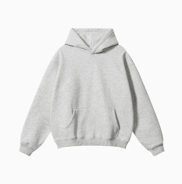 Heavyweight terry cotton men's loose fit pullover hoodie in various colours.