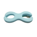 Cylindrical blue memory foam cervical traction pillow showing 6cm and 9cm thickness options