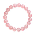 Strawberry quartz crystal bracelet with 10mm round beads and ground finish