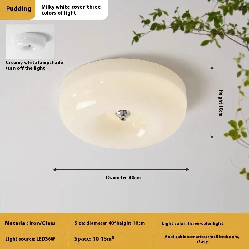 American style three-colour light bedroom ceiling lamp in cream and white colours