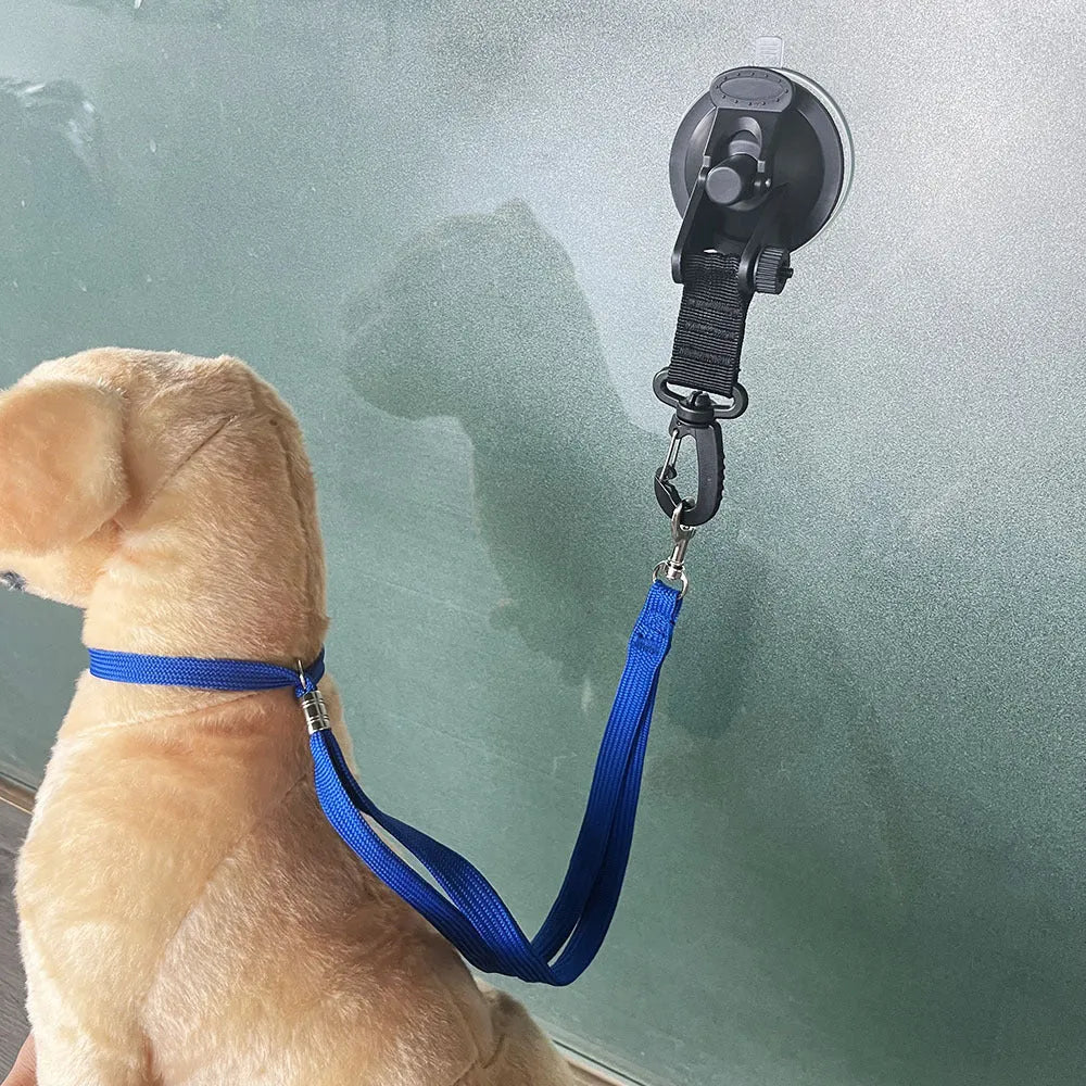 Pet bathing fixed artifact with suction cup traction rope and handcuffs in black or blue