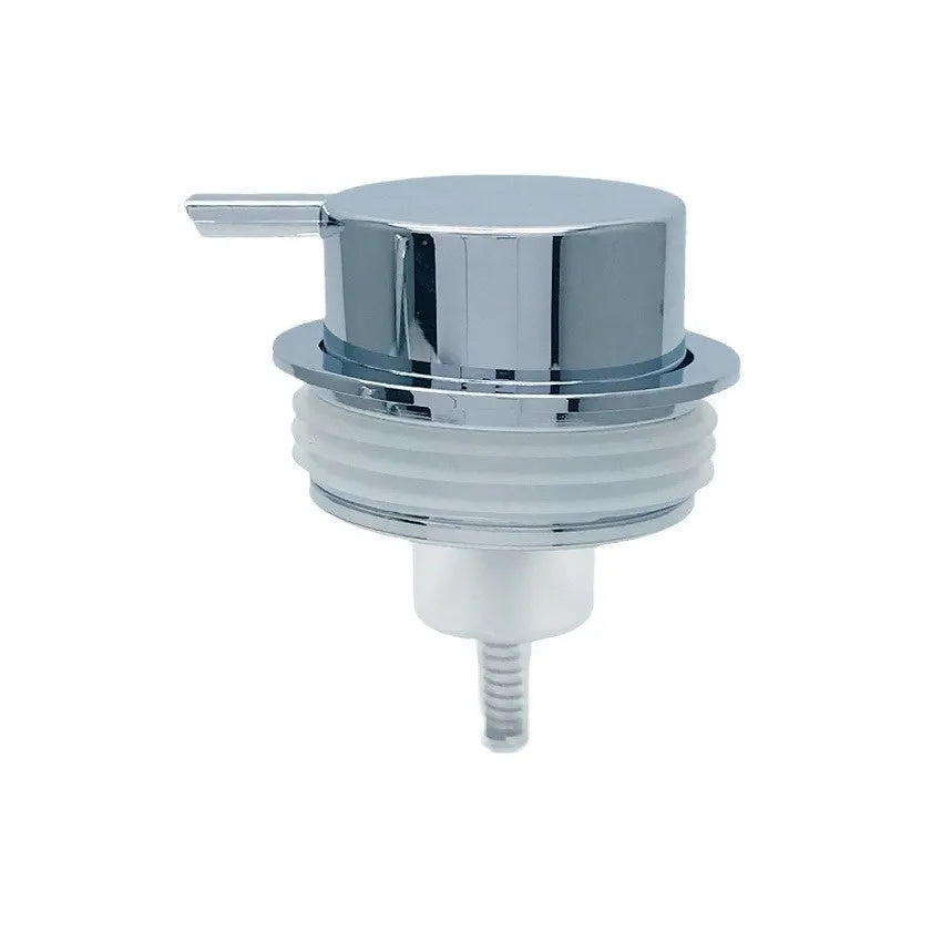 ABS plastic facial cleanser foam pump dispenser with large pump head in metallic finish