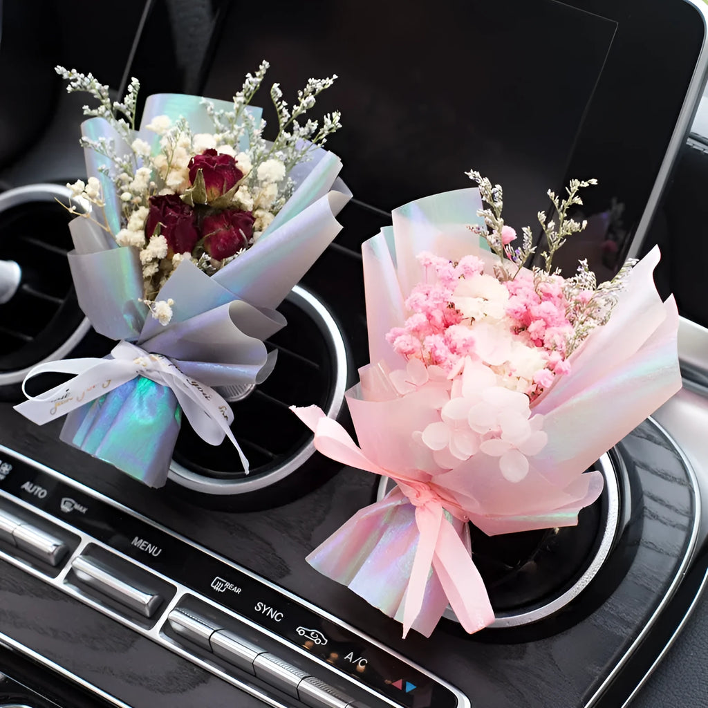 Handmade dried flower car vent aromatherapy ornament with fragrance slice