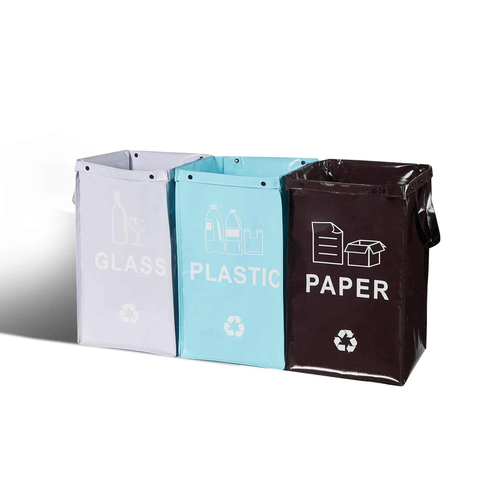 Blue 40-litre reusable PP plastic bin bag with dimensions 30cm wide by 50cm high.