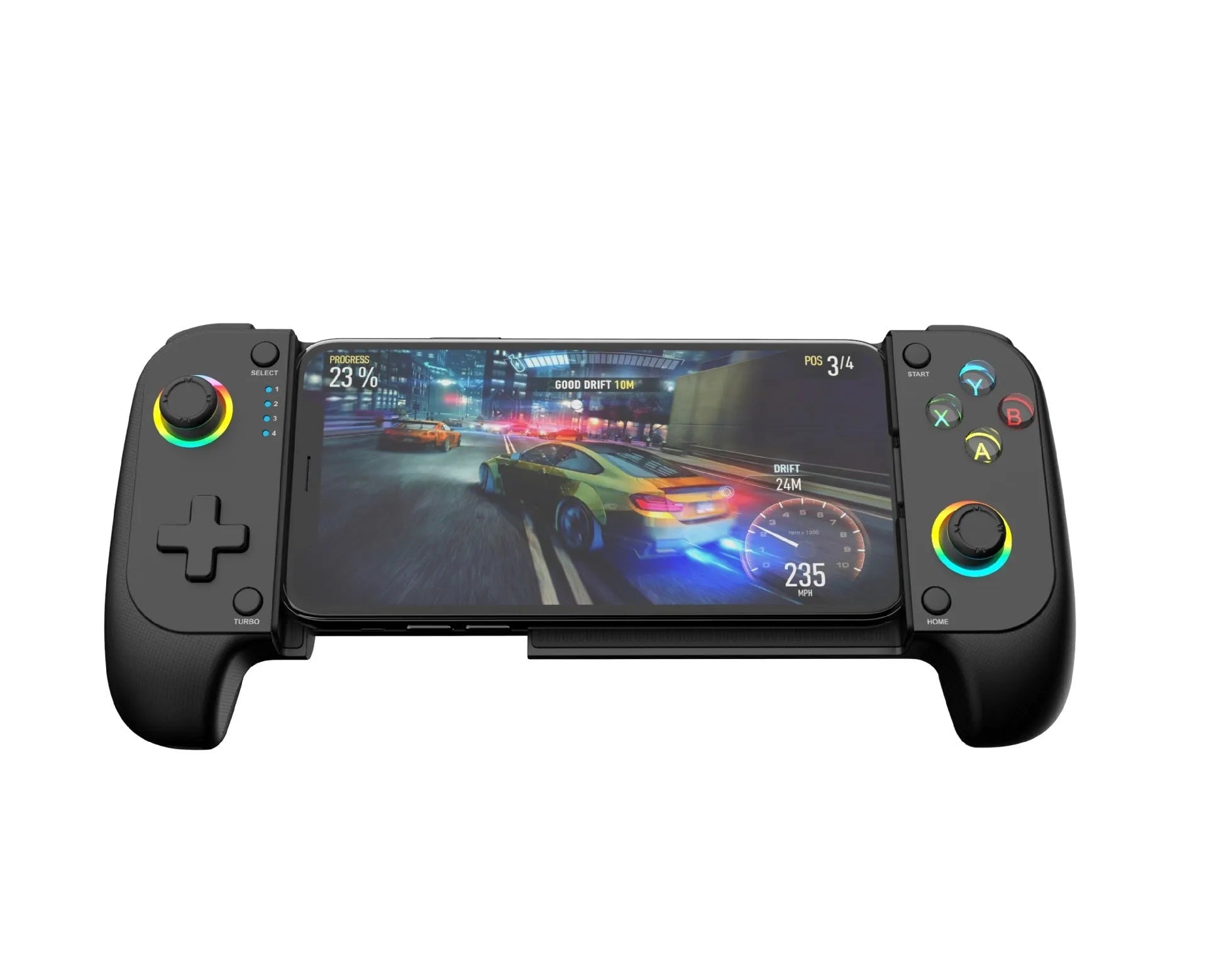 Bluetooth wireless stretching mobile game controller handle for smartphones with Type-C port