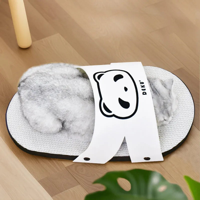 White slipper style corrugated paper cat scratch board for indoor cats