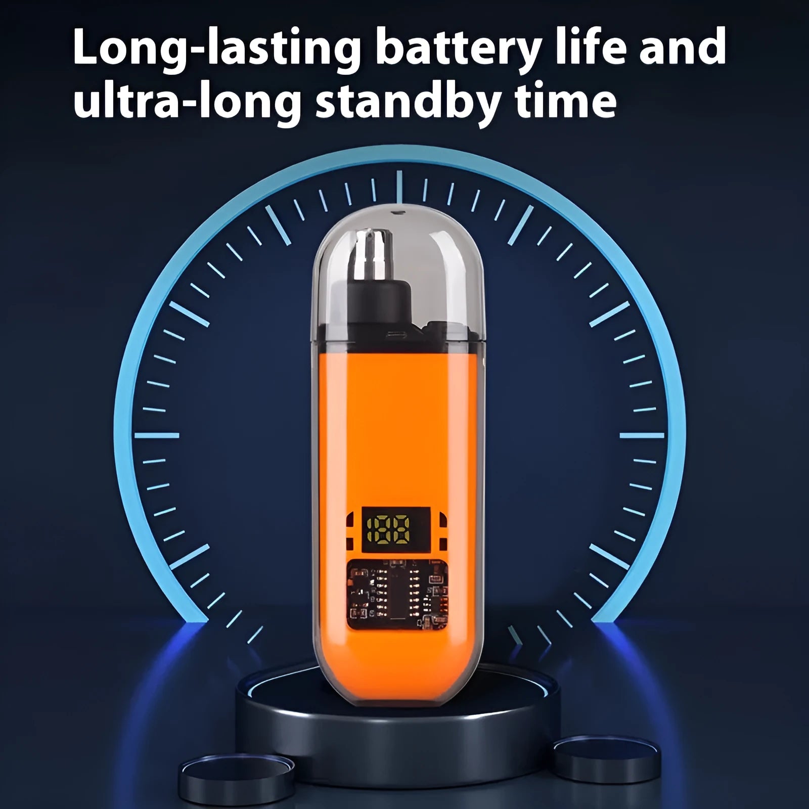 Rechargeable nose hair trimmer with digital display and removable stainless steel cutter head