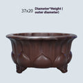 Antique Petal Basin purple sand flower pot for succulents, 37cm wide.