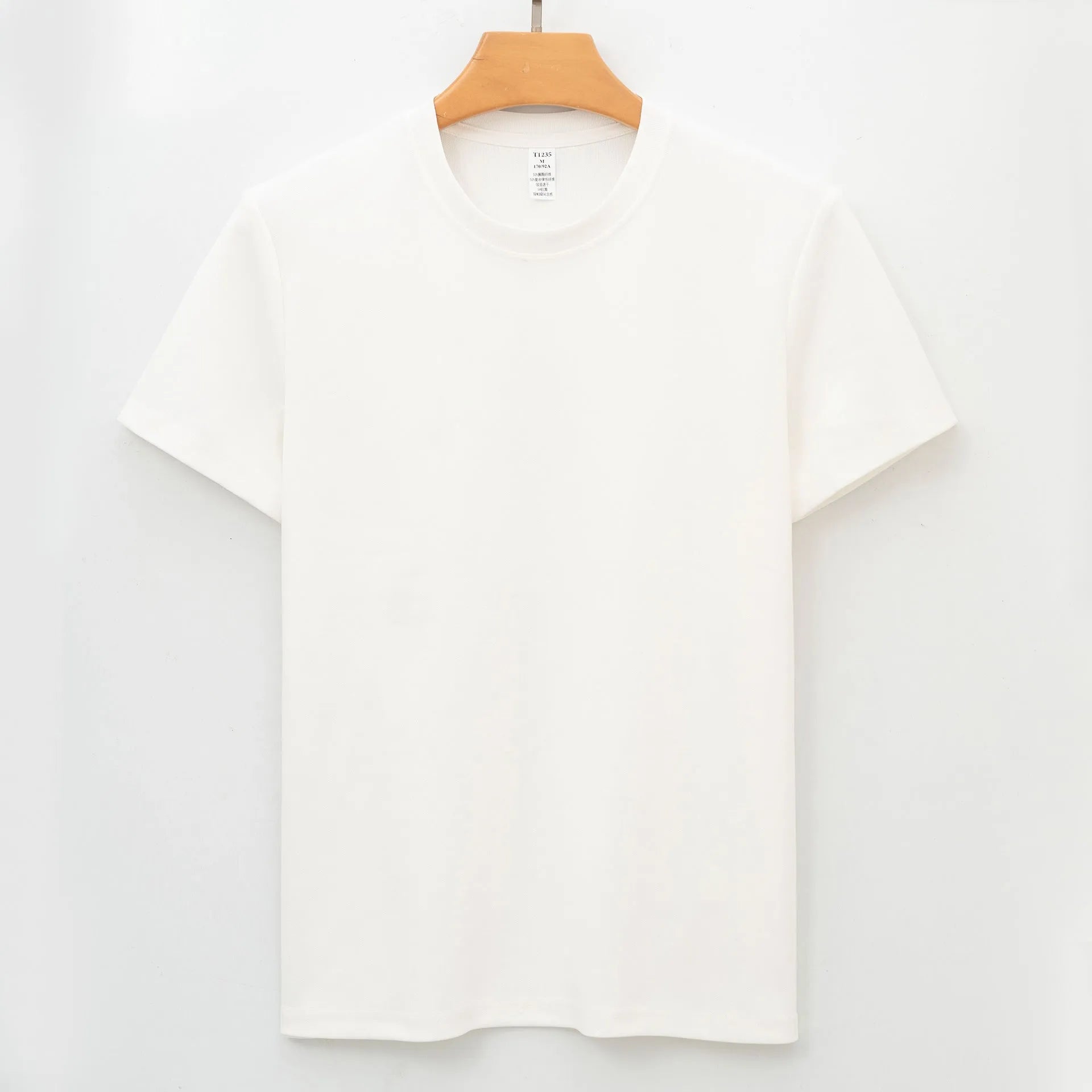 Men's antibacterial quick-dry short sleeve t-shirt in solid colour
