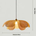 Creative handmade rattan petal chandelier natural bamboo ceiling lamp diameter 60cm with soft LED lighting