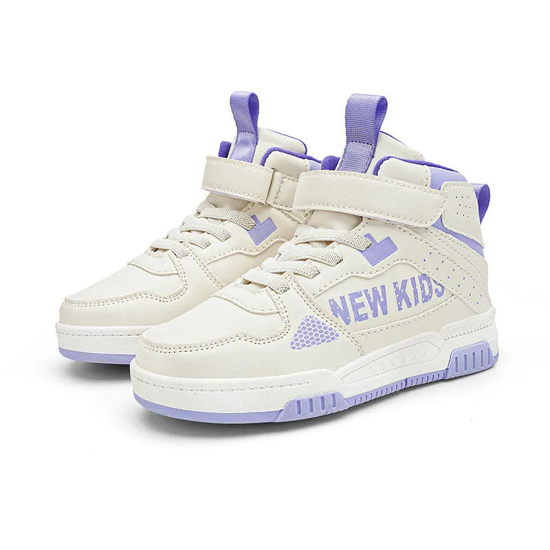 Children's buckle closure outdoor sneakers in PU upper with rubber sole, available in multiple colours and sizes 28-39