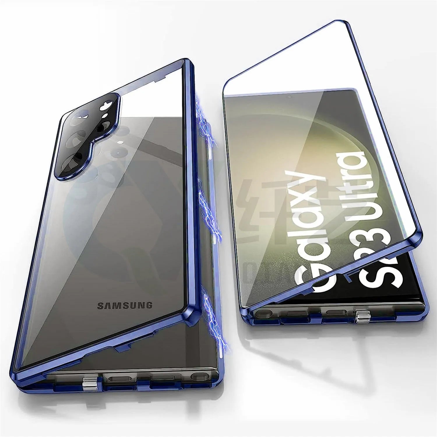 Metal magnetic king phone case with peep-proof mirror for Samsung S24 Ultra in multiple colours