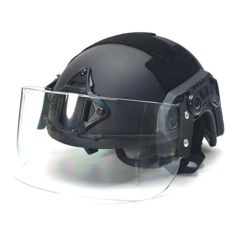 Transparent windproof sports mask with explosion-proof PC construction measuring 30x15cm