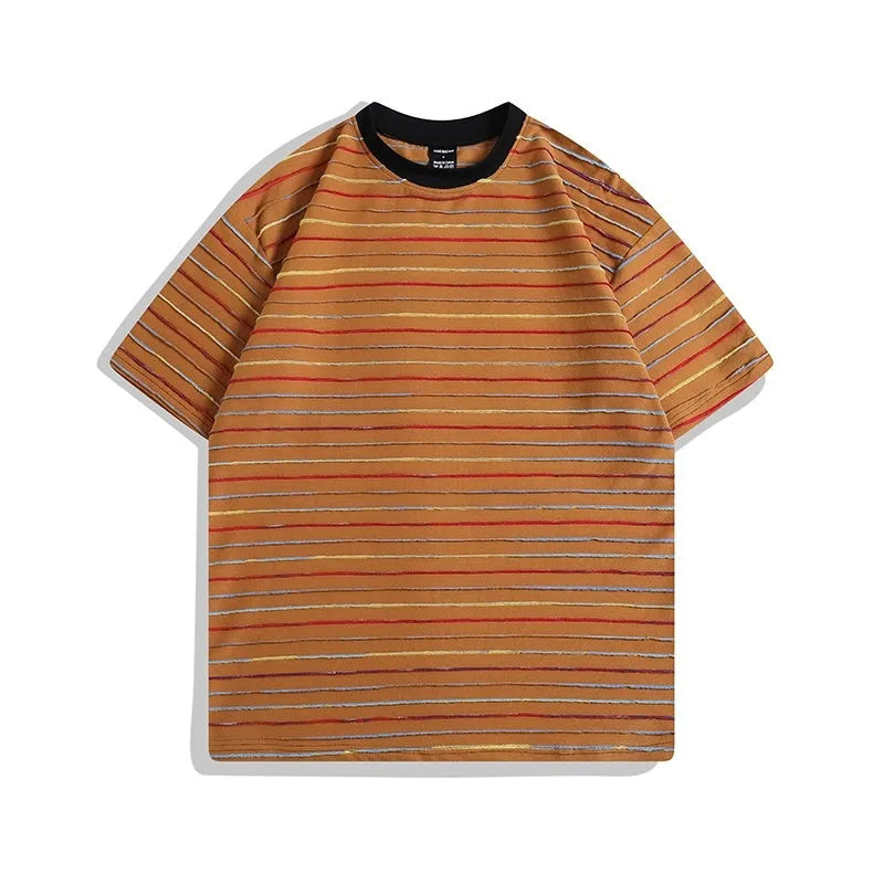 Loose fit half sleeve cotton t-shirt in multiple colours with round neck collar