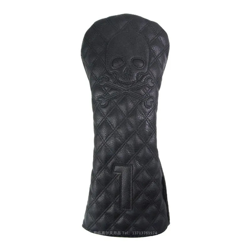 Black and white PU waterproof protective cover for a golf wooden pole.
