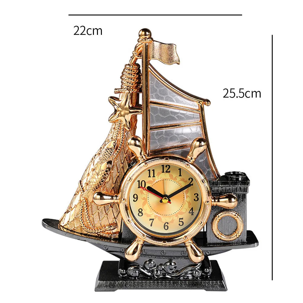 Creative bedroom alarm clock in gold or silver finish with plastic construction
