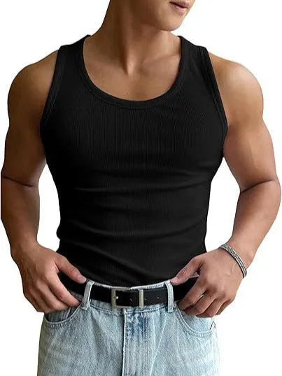 Men's tight-fit polyester fitness t-shirt with wool lining for gym workouts