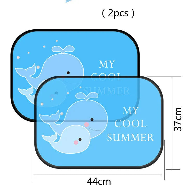 Electrostatic adsorption car side window sunshade with nylon mesh in animal-themed sizes