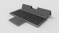 Three-in-one wireless Bluetooth keyboard with leather sheath stand for iPad and mobile phone