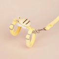 Bee-shaped adjustable cat lead in blue colour with strap and hand-holding rope