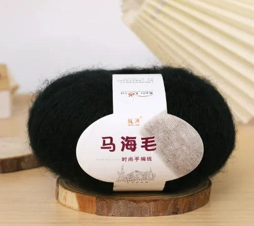 Mohair wool ball for DIY scarf knitting in assorted colours on white background