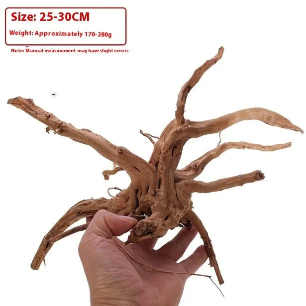Xiaoqi root wood aquarium decoration ornament on a white background