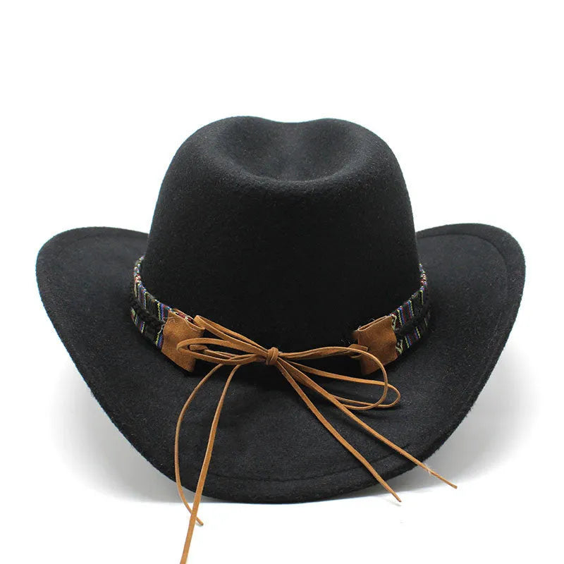 Wool blend Western cowboy hat with wide brim and bell crown in multiple colour options.