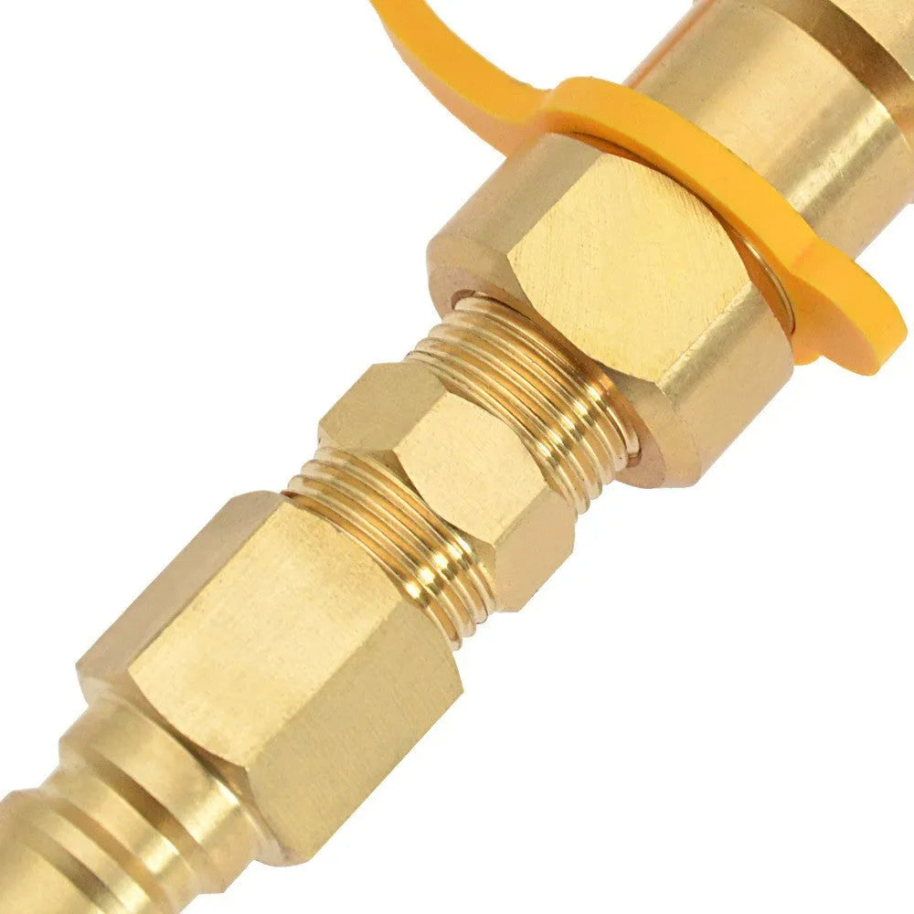 Brass gas propane conversion charging connector with 3/8 connection and American standard threading