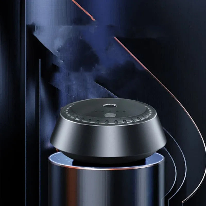 Black metal USB rechargeable smart car aroma diffuser with timer display