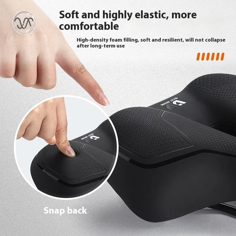 West Rider high-elastic sponge bicycle saddle in Casual Black with leather surface