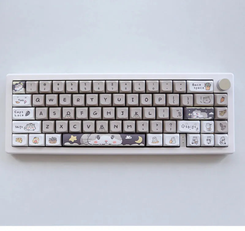 XDA profile mechanical keyboard keycaps in custard colours for 68 75 98 100 key layouts