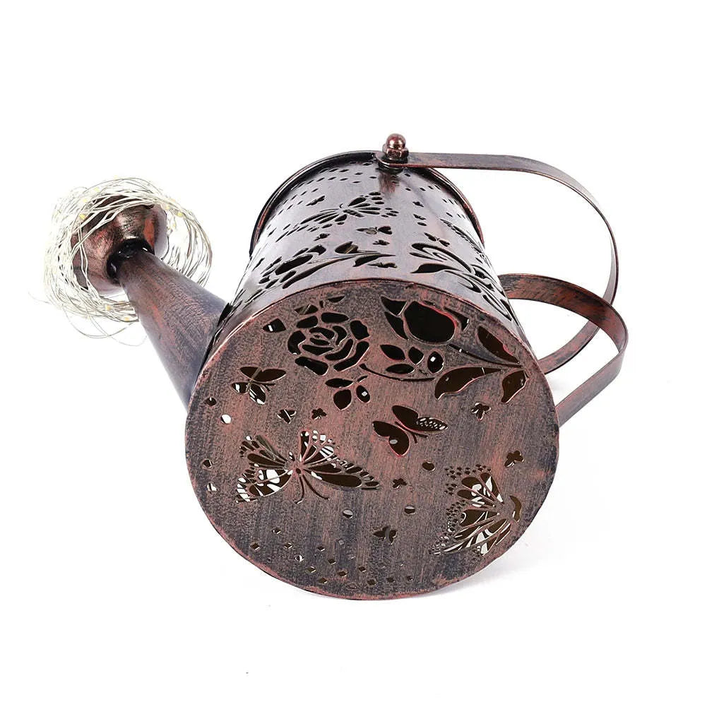 Butterfly pattern solar garden lamp with iron construction for outdoor lighting