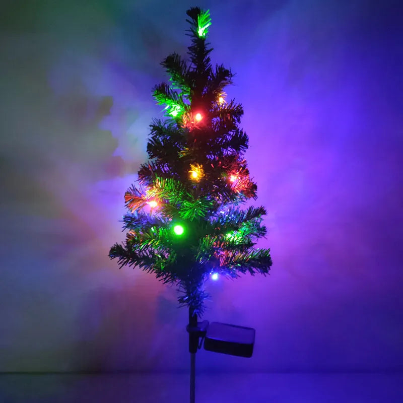 Solar Christmas tree lamp garden decoration with IP65 waterproof rating and ABS material