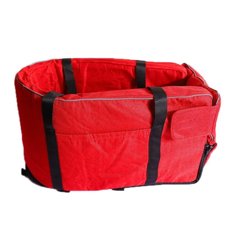 Outdoor cloth dog kennel with sponge padding in blue, grey, red, and grey mesh colour options.