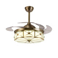 Gold 42-inch ceiling fan light with invisible blades and remote control