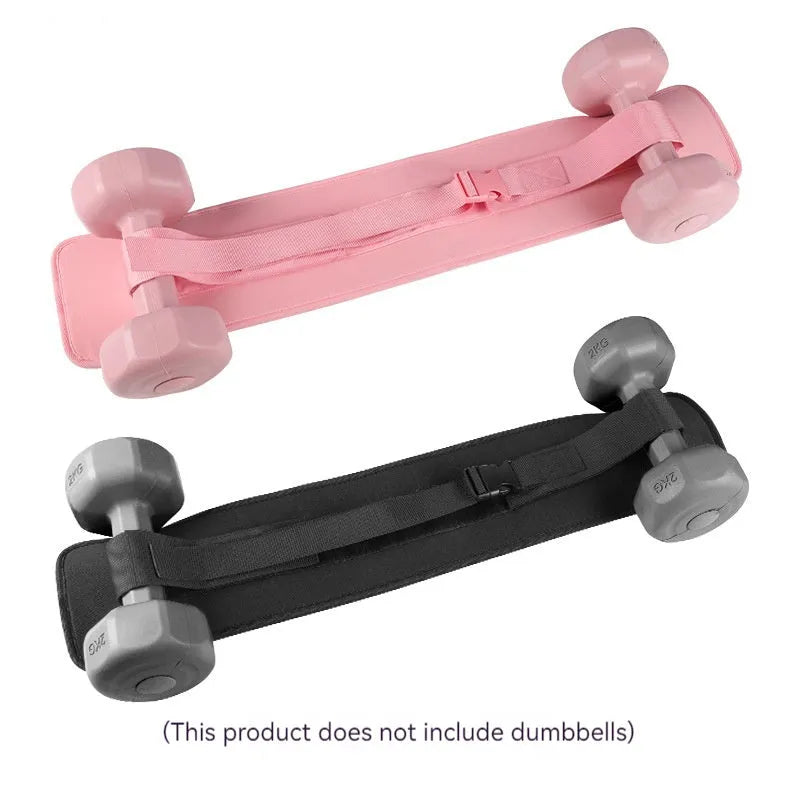 Black and pink weight-bearing hip bridge training belt for fitness and yoga